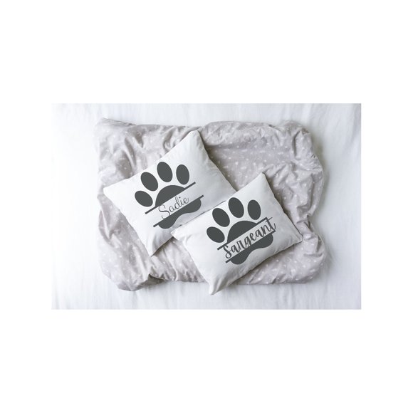 Custom Pet Pillow Case, Personalized Pawprint - Picture 2 of 3